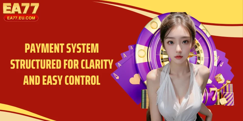 Payment system structured for clarity and easy control